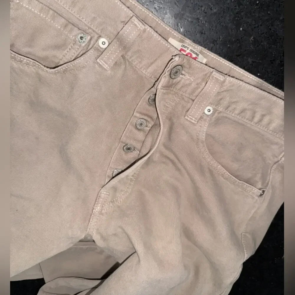 UEC LEVI’S KHAKI 501 ORIGINAL STRAIGHT LEG DENIM JEANS MADE IN MEXICO SZ 31x30